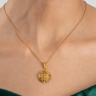 22ct Gold Round Shaped Pendant | 18mm 22ct Gold Round Shaped Pendant | 18mm