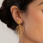 22ct Sunrise Gold Rosette Tropfen Wasserfall Ohrring 22ct Sunrise Gold Rosette Tropfen Wasserfall Ohrring