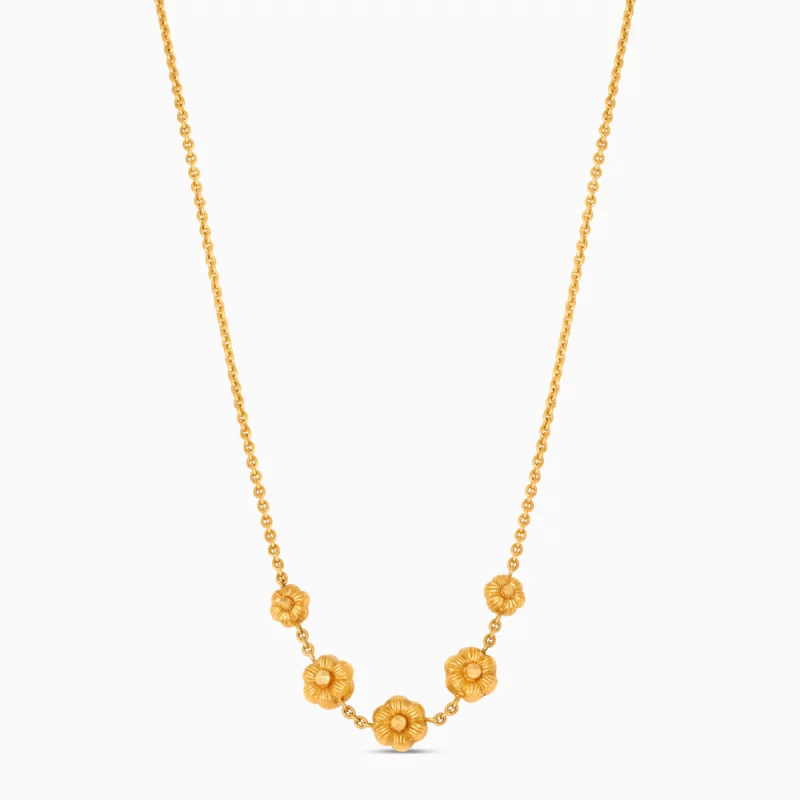 22ct Sunrise Gold Necklace with Flower Motifs | Rosette Collection 22ct Sunrise Gold Necklace with Flower Motifs | Rosette Collection