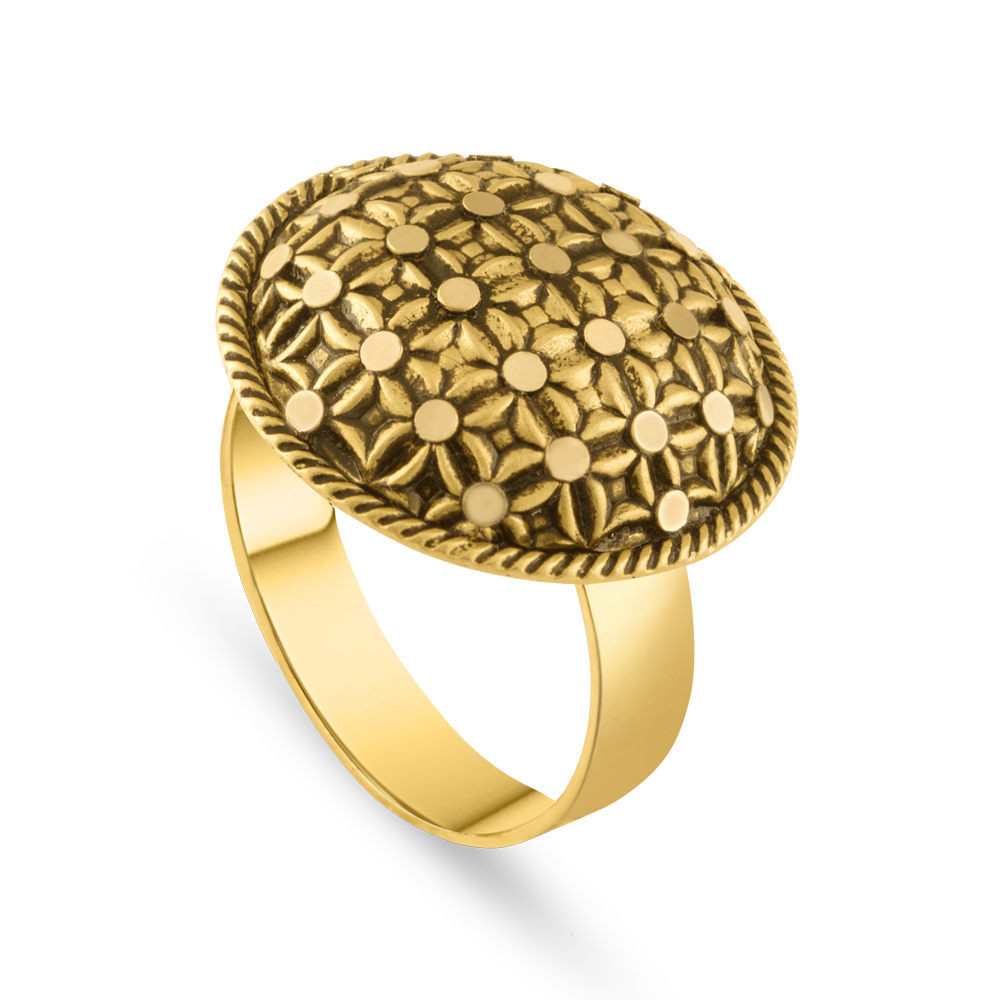 خاتم كوكتيل من الذهب عيار 22 قيراط | مجموعة أرماري | مقاس J خاتم كوكتيل من الذهب عيار 22 قيراط | مجموعة أرماري | مقاس J