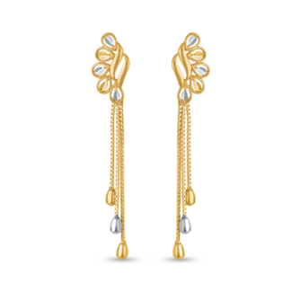 22ct Gold Drop Earring with Rhodium Finish 22ct Gold Drop Earring with Rhodium Finish