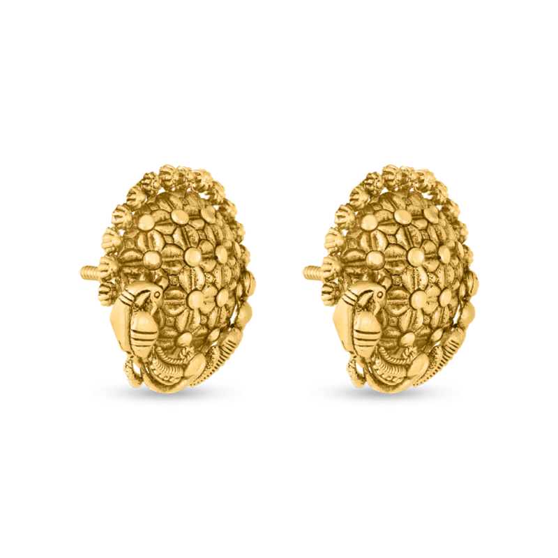 22ct Gold Pfauenmotiv-Ohrstecker