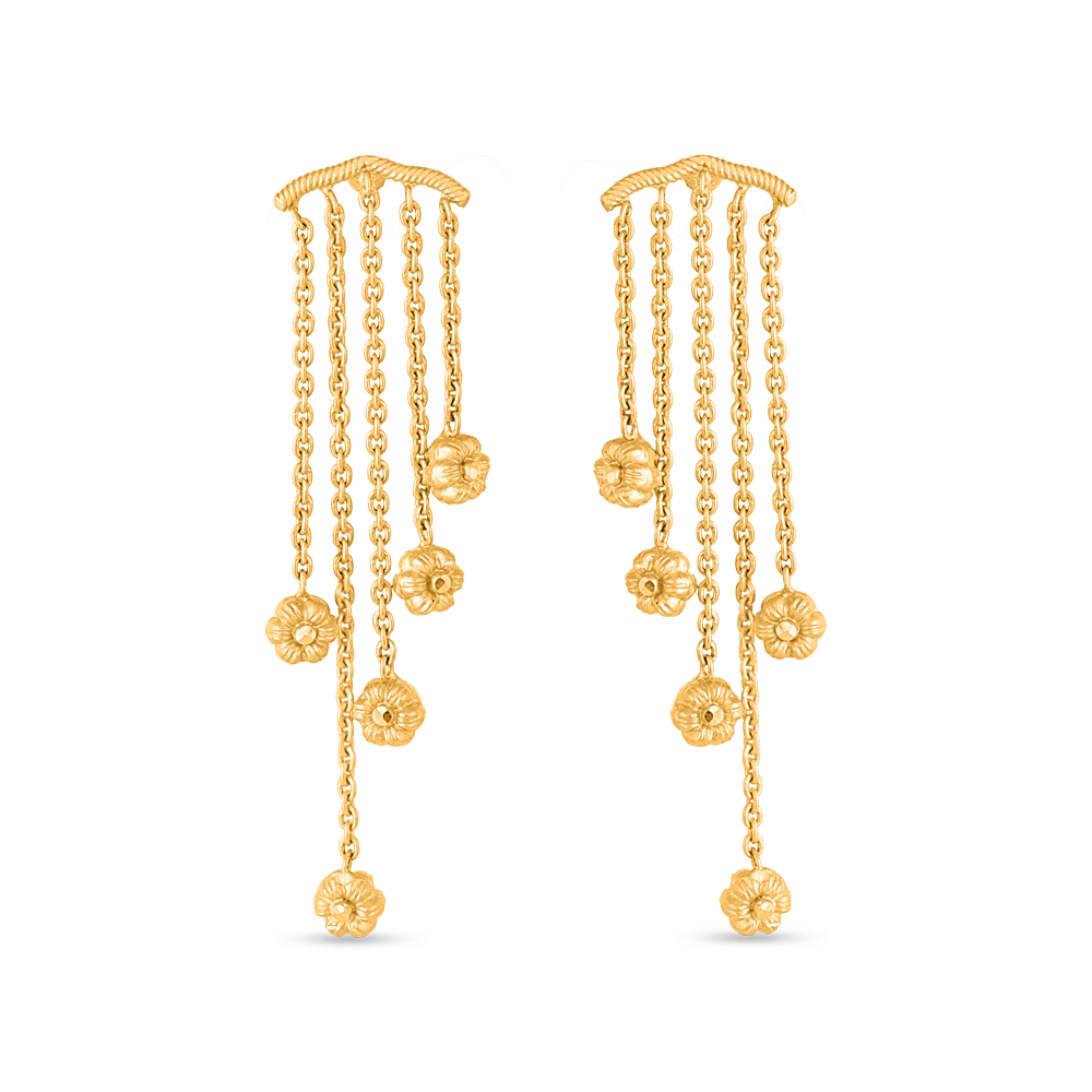 أقراط متدلية من الذهب عيار 22 قيراط من مجموعة روزيت من الذهب عيار 22 قيراط أقراط متدلية من الذهب عيار 22 قيراط من مجموعة روزيت من الذهب عيار 22 قيراط