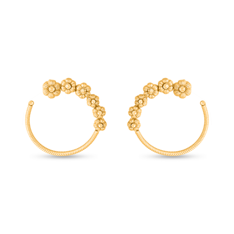 22ct Sunrise Gold Rosette Hoop Style Earring Studs 22ct Sunrise Gold Rosette Hoop Style Earring Studs