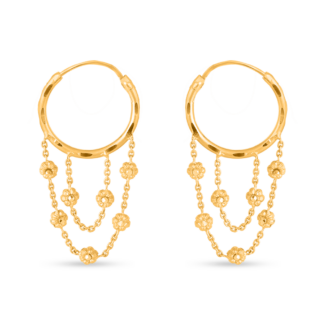 22ct Sunrise Gold Rosette Hoop Earring 22ct Sunrise Gold Rosette Hoop Earring