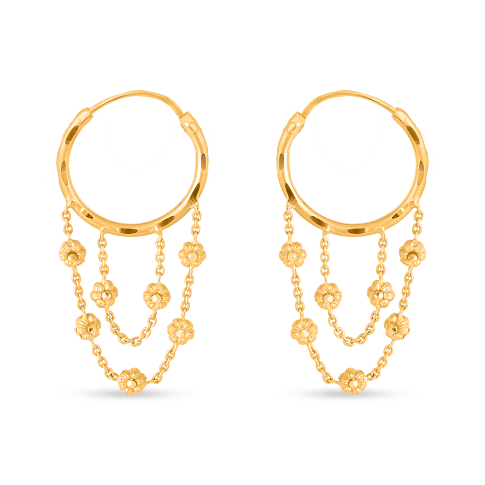 22 Ayar Gündoğumu Altın Rozet Halka Küpe 22 Ayar Gündoğumu Altın Rozet Halka Küpe