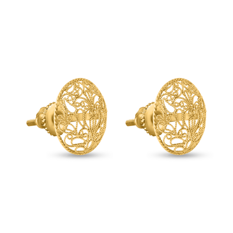 22ct Gold Stud Earring | 18mm 22ct Gold Stud Earring | 18mm