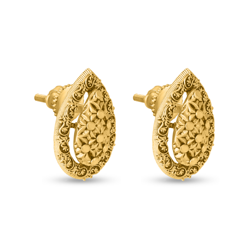 22 Ayar Altın Antik Kaplama Saplama Küpe | Armari Koleksiyonu 22 Ayar Altın Antik Kaplama Saplama Küpe | Armari Koleksiyonu