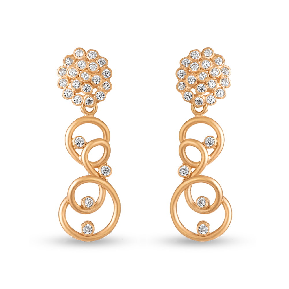 أقراط من الذهب عيار 22 قيراط مع أحجار CZ أقراط من الذهب عيار 22 قيراط مع أحجار CZ