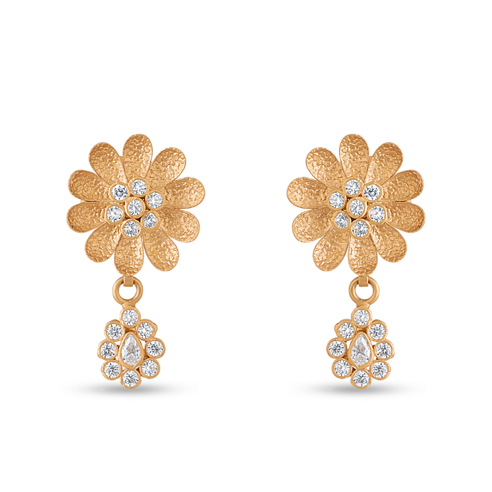 قرط ذهبي عيار 22 قيراط من الذهب | مع أحجار CZ قرط ذهبي عيار 22 قيراط من الذهب | مع أحجار CZ