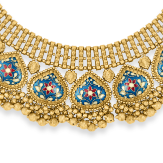 22ct Gold Blue Enamel Necklace | Maharani Collection 22ct Gold Blue Enamel Necklace | Maharani Collection