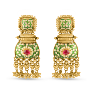 22ct Gold Drop Earring with Enamel 22ct Gold Drop Earring with Enamel