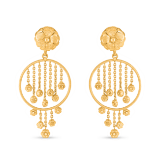22ct Sunrise Gold Rosette Drop Waterfall Earring