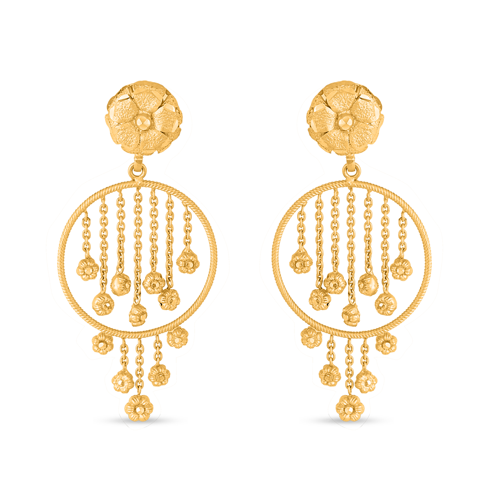 قرط شلال روزيت ذهبي من الذهب عيار 22 قيراطاً عيار 22 قيراطاً قرط شلال روزيت ذهبي من الذهب عيار 22 قيراطاً عيار 22 قيراطاً