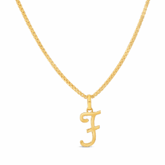 22ct Gold Initial F Pendant | Unisex 22ct Gold Initial F Pendant | Unisex
