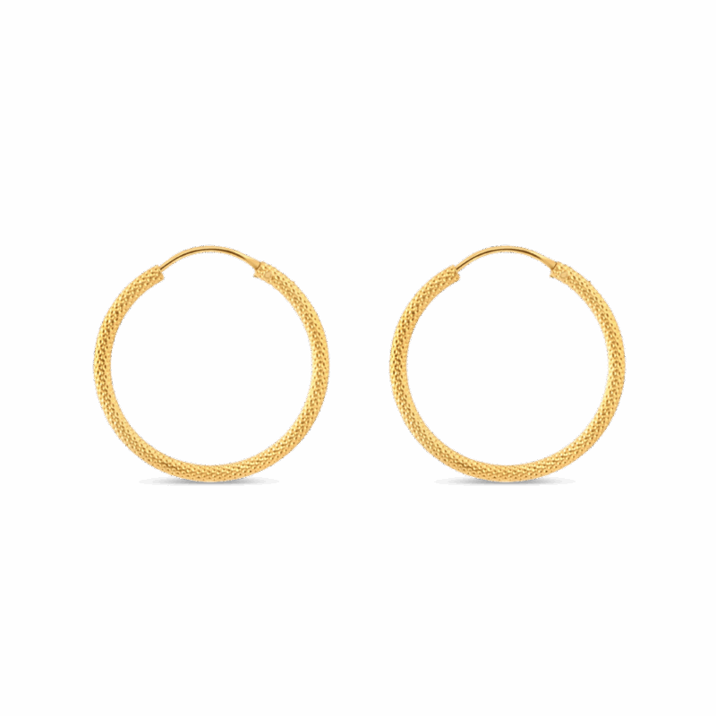 22 Ayar Altın Tasarım Halka Küpe 22 Ayar Altın Tasarım Halka Küpe