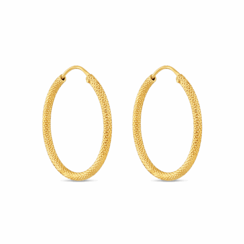 22 Ayar Altın Tasarım Halka Küpe 22 Ayar Altın Tasarım Halka Küpe