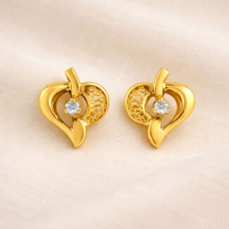 Single Stone Heart Stud Earring Single Stone Heart Stud Earring