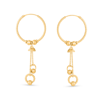 22ct Gold Hoop With Droplets Earning | 21.8 mm