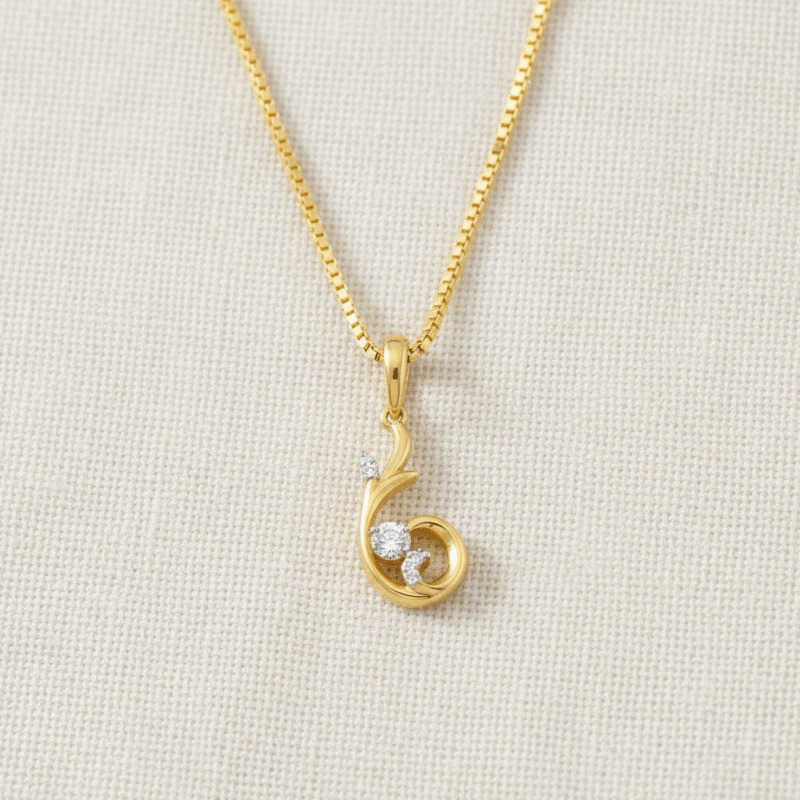 Floral CZ Pendant in 22ct Gold