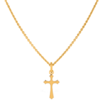 قلادة صليب من الذهب الخالص عيار 24 قيراط مع حلقة مصممة قلادة صليب من الذهب الخالص عيار 24 قيراط مع حلقة مصممة