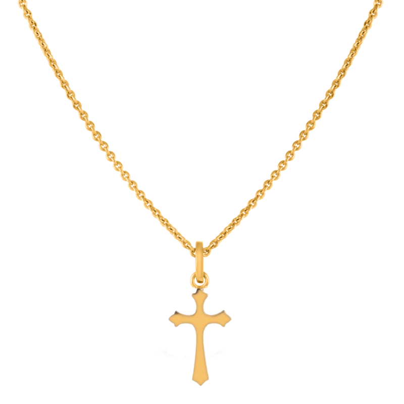 قلادة صليب من الذهب الخالص عيار 24 قيراط مع حلقة مصممة قلادة صليب من الذهب الخالص عيار 24 قيراط مع حلقة مصممة