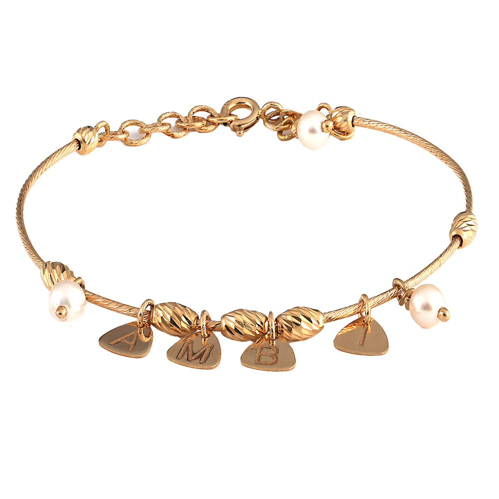 سوار مخصص للأحرف الأولى من الأحرف الأولى من اسم الشخص 22 قيراط سوار مخصص للأحرف الأولى من الأحرف الأولى من اسم الشخص 22 قيراط