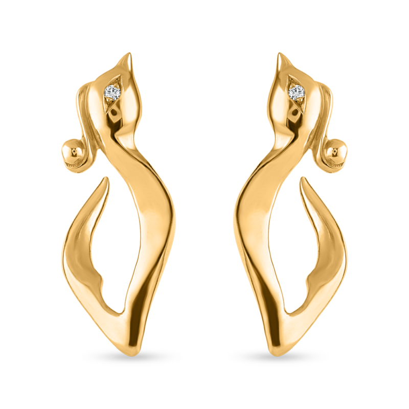 Massiver 22ct Sunrise Gold Ohrring mit Diamant Massiver 22ct Sunrise Gold Ohrring mit Diamant