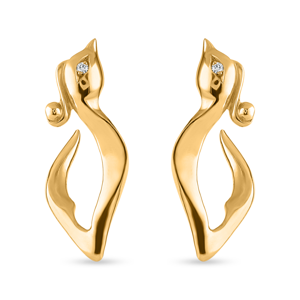 قرط من الذهب الخالص عيار 22 قيراطاً من الذهب الخالص المرصع بالألماس قرط من الذهب الخالص عيار 22 قيراطاً من الذهب الخالص المرصع بالألماس