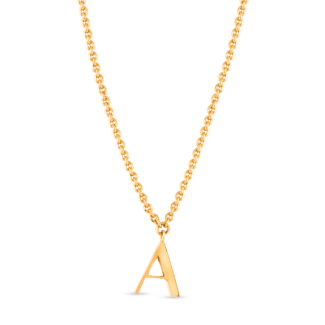 22ct Gold Initial A Pendant Necklace | Unisex