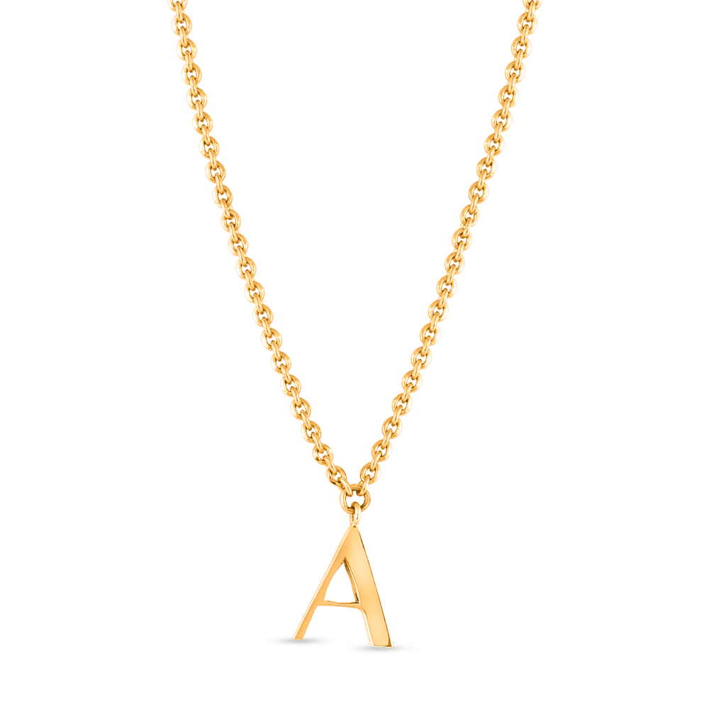 قلادة قلادة بحرف A من الذهب عيار 22 قيراط | للجنسين قلادة قلادة بحرف A من الذهب عيار 22 قيراط | للجنسين