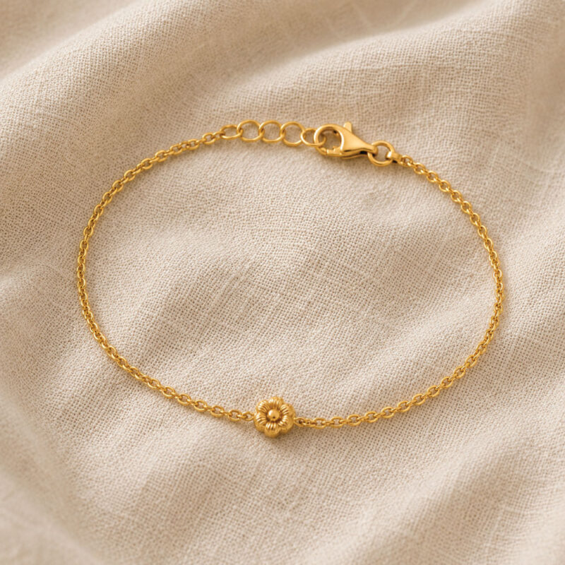22ct Gold Rosette Flower Bracelet | 7 inches 22ct Gold Rosette Flower Bracelet | 7 inches
