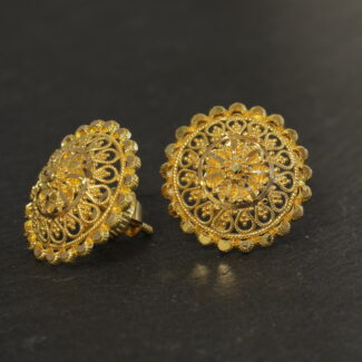 Solid Gold Filigree Stud Earring in 22ct Solid Gold Filigree Stud Earring in 22ct