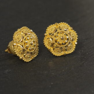 Solid Gold Filigree Stud Earring
