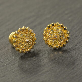 Gold Filigree Stud Earring in 22ct Gold Filigree Stud Earring in 22ct