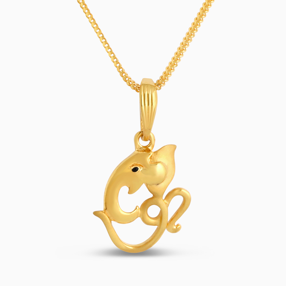 قلادة أوم من الذهب عيار 22 قيراط مع غانيشا قلادة أوم من الذهب عيار 22 قيراط مع غانيشا