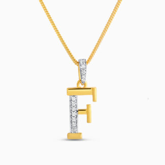 Alphabet F Pendant in 22ct Gold