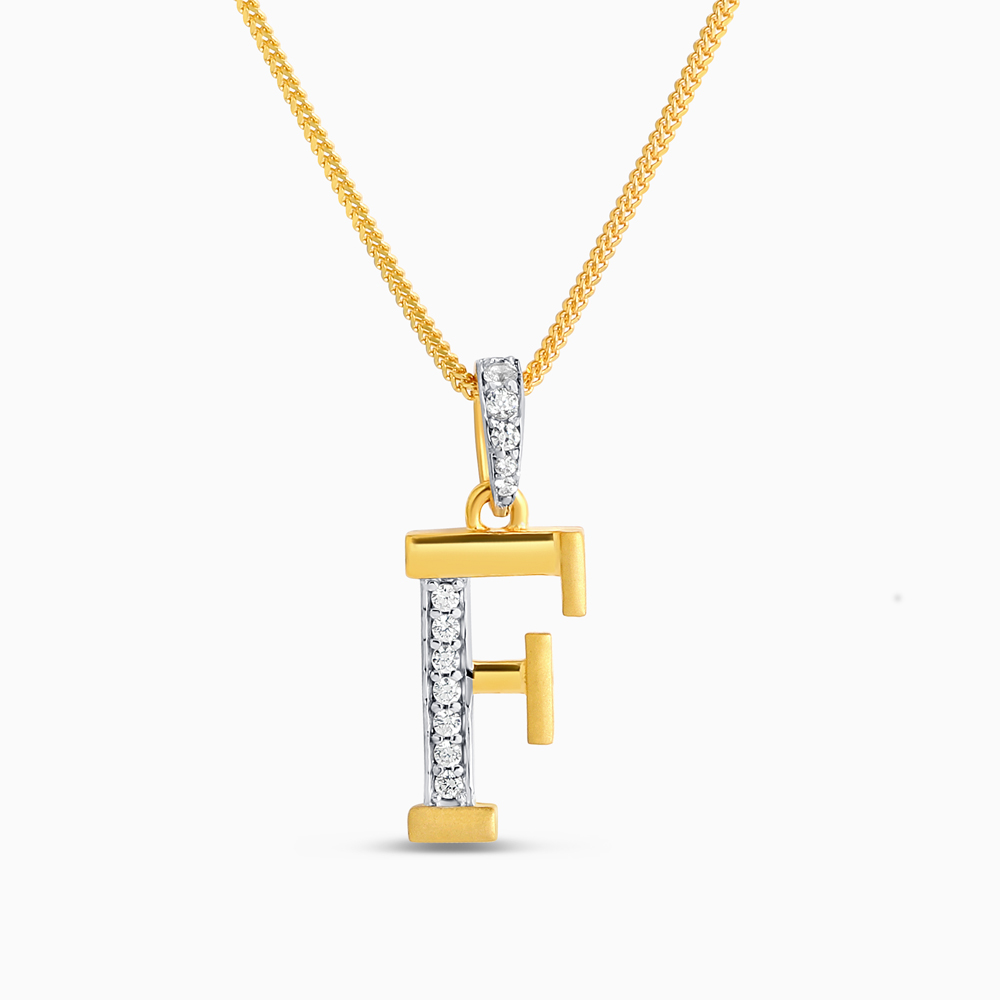 قلادة الحروف الأبجدية F من الذهب عيار 22 قيراط قلادة الحروف الأبجدية F من الذهب عيار 22 قيراط