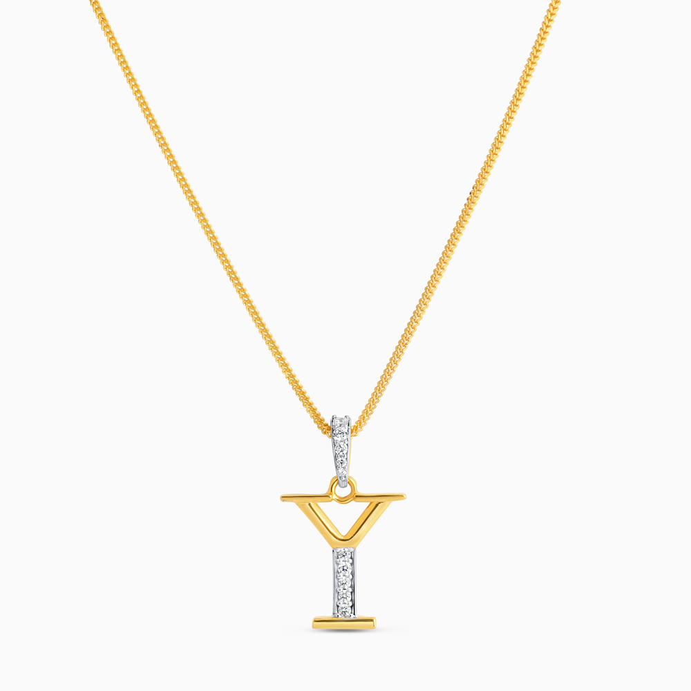 CZ ile 22 Ayar Altın Baş Harfi Y Kolye CZ ile 22 Ayar Altın Baş Harfi Y Kolye