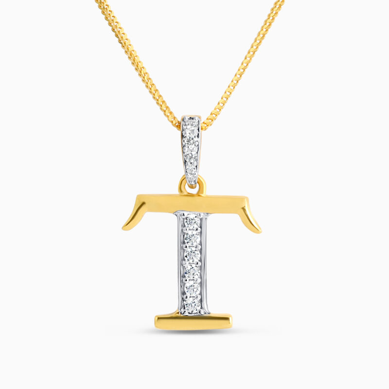 22 Karat Gold Initial T Anhänger