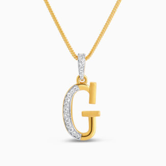 22ct G Initial Gold with Cubic Zirconia Pendant