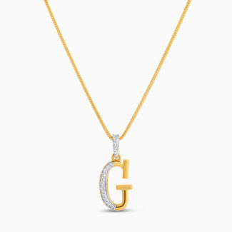22ct G Initial Gold with Cubic Zirconia Pendant