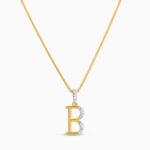 قلادة الحروف الأبجدية الذهبية B قلادة الحروف الأبجدية الذهبية B
