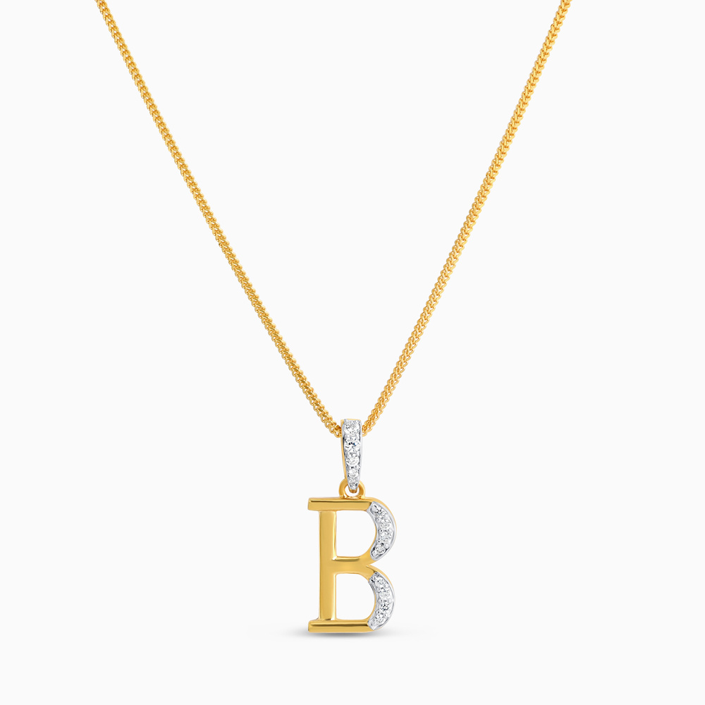 قلادة الحروف الأبجدية الذهبية B قلادة الحروف الأبجدية الذهبية B