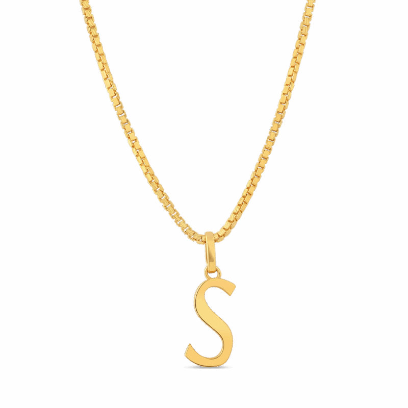 22ct Gold Alphabet Pendant | Initial S 22ct Gold Alphabet Pendant | Initial S