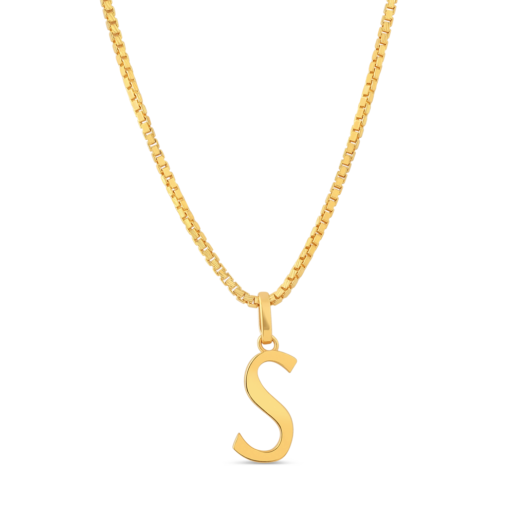 قلادة الحروف الأبجدية من الذهب عيار 22 قيراط | حرف S قلادة الحروف الأبجدية من الذهب عيار 22 قيراط | حرف S