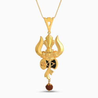 22ct Gold Trishul and Damru Pendant 22ct Gold Trishul and Damru Pendant