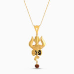 22ct Gold Trishul and Damru Pendant