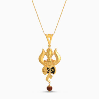 22ct Gold Trishul and Damru Pendant 22ct Gold Trishul and Damru Pendant