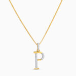 قلادة P CZ بحرف P قيراط 22 قيراط قلادة P CZ بحرف P قيراط 22 قيراط